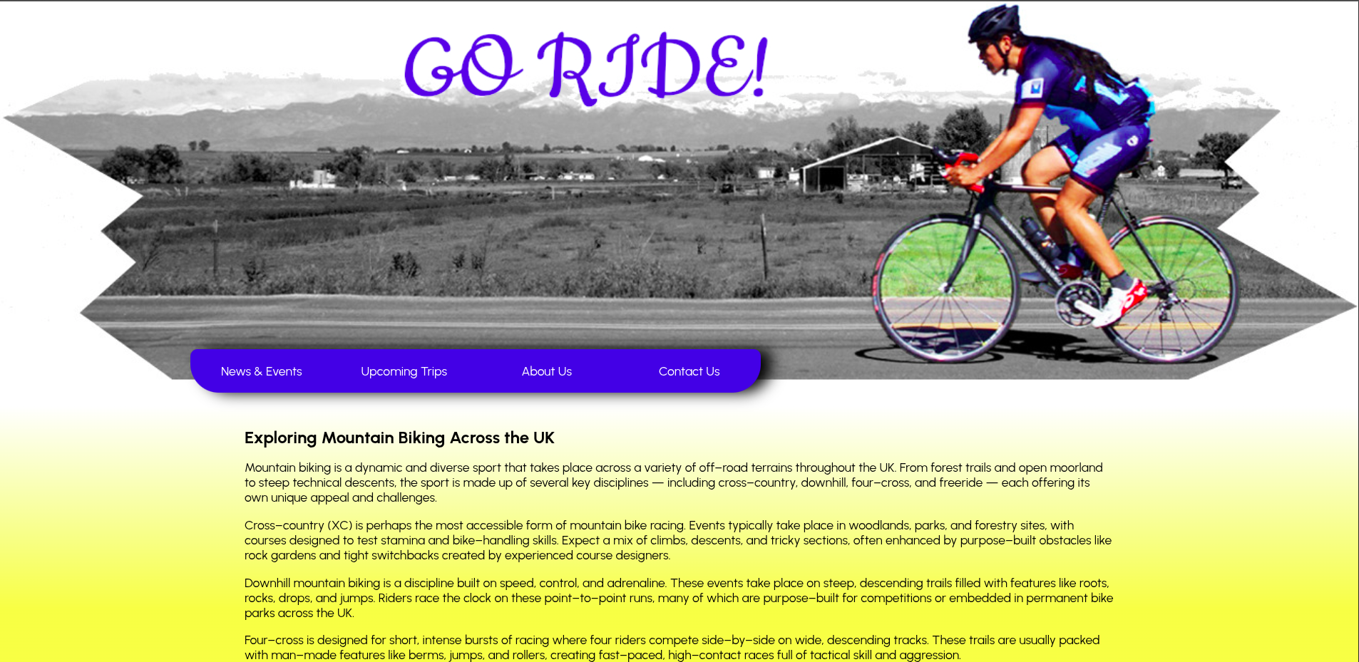 The 'Go Ride!' Website